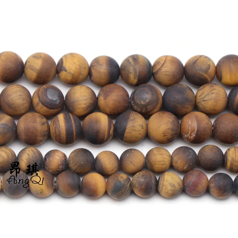 

Natural Stone Beads Dull Polish Matte Yellow Tiger Eye Stone Loose Round Beads For Jewelry Making Mens Beads Tiger Eye Bracelet