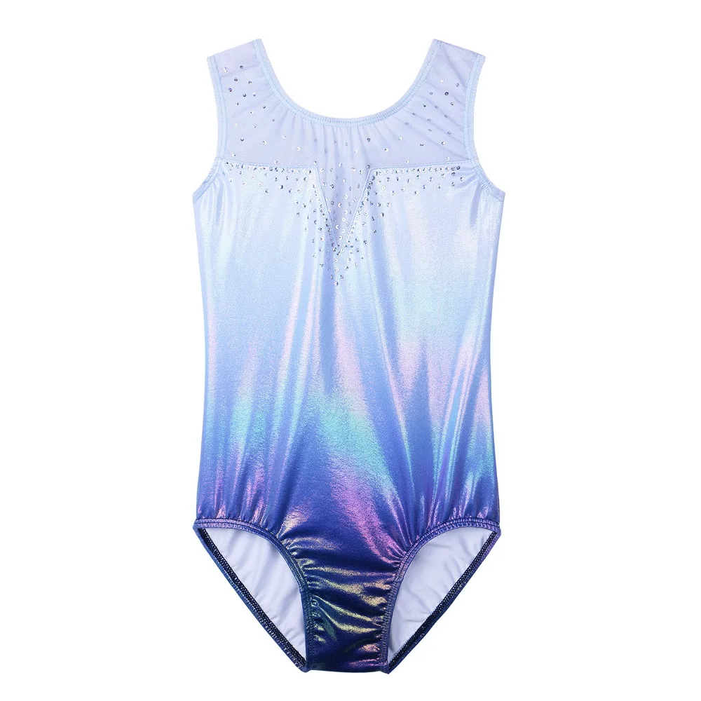 BAOHULU Toddler Girls Leotards for Gymnastics Ballet Sleeveless Mesh Sequins Dance Leotard Tank Kids Athlete Sports Bodysuit children dance leotards