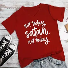 Summer Short Sleeve Baseball T-shirt Women Not Today Satan Luxury tshirt  Tops Tees Korean Clothes 2019 Plus Size Korean Clothes