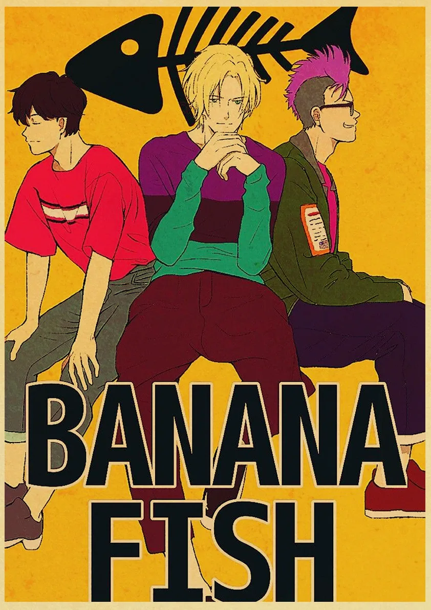 Classic Japanese Anime Banana fish 02 Retro poster For Home/Bar