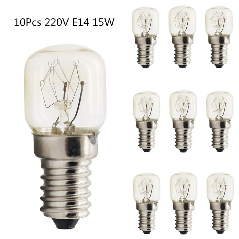 Hobbylane 10 шт./компл. 15 Вт/25 Вт E14 220V 300 градусов при высоких Температура устойчивостью микроволновая лампочка для духовки