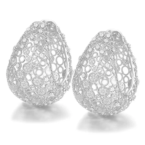 Silver GODKI Jimbora, модные роскошные серьги-кольца, букле d'oreille femme,, для женщин, невесты, свадьбы, актера, модели танцоров, вечерние, шоу - Окраска металла: Silver