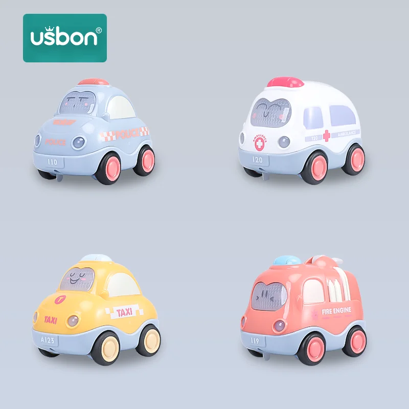 Usbon 4 шт. детская игрушка автомобиль кроватка коляска инерционная для детей Push and Go