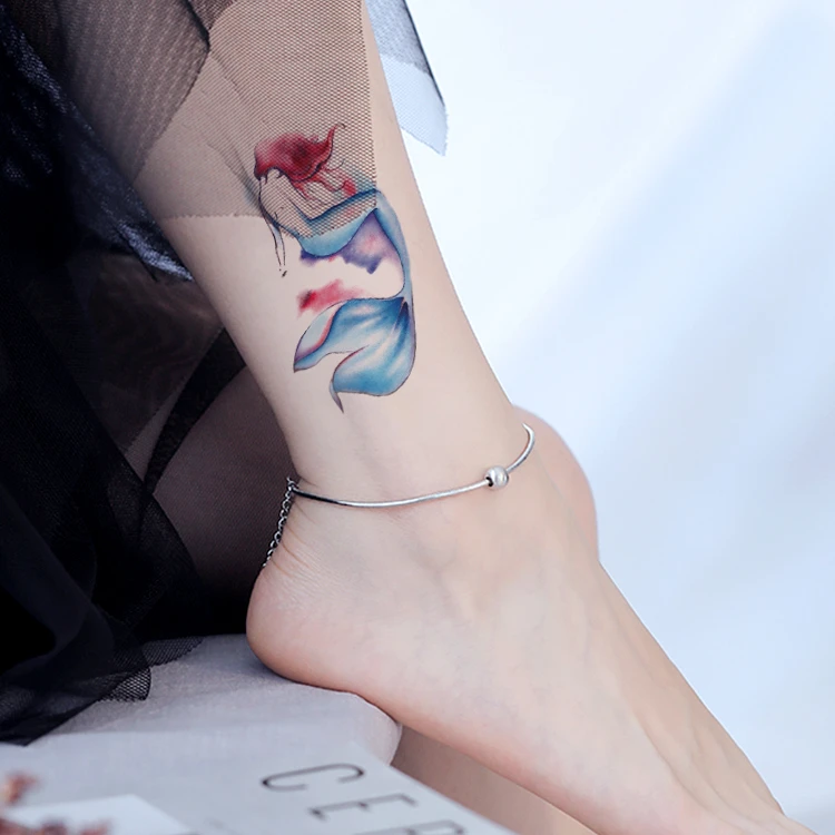 タトゥーステッカーマーメイド小さな要素小悪魔魚クラゲ鯨の海の動物水転送一時的な偽のボディアートタトゥー Temporary Tattoos Aliexpress