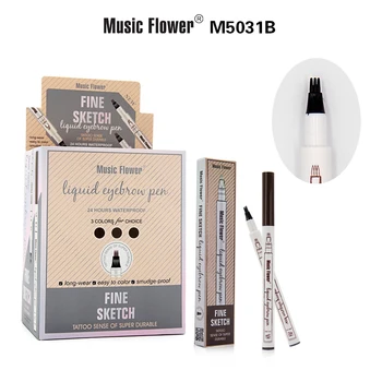 

Wholesale 12pcs/lot Music Flower Fine Sketch Liquid Eyebrow Pen Waterproof Tattoo Eye Brow Pencil Eye Makeup Beauty