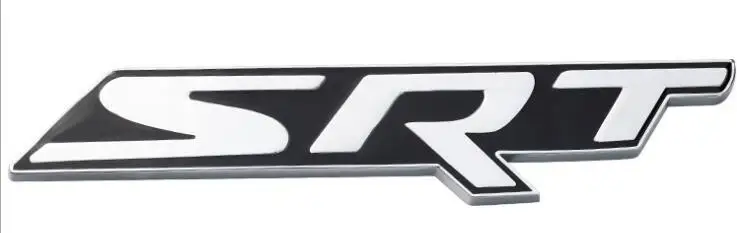 Для Dodge Challeng хром SRT 3D Металлическая Автомобильная боковая эмблема наклейка задний багажник эмблемы Стайлинг автомобиля Наклейка - Название цвета: black and silver