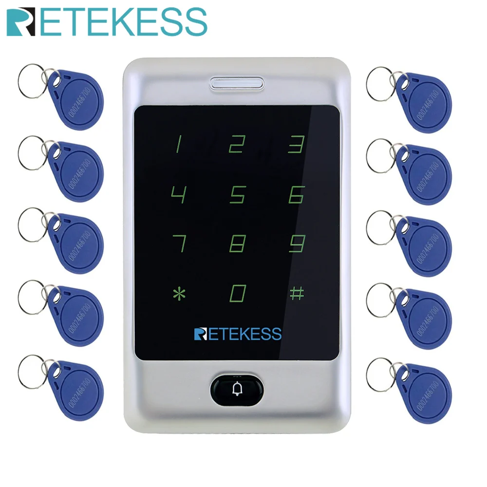 RETEKESS T AC01 RFID система контроля допуска к двери сенсорная клавиатура контроль доступа 12В 125 кГц металлический