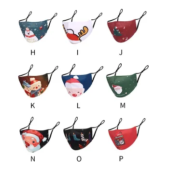 

Reusable Mask Adult Child Masks Cotton Washable Fabric Mouth Mask Cloth Activated Carbon Filter Protective Mouth Mask Christmas