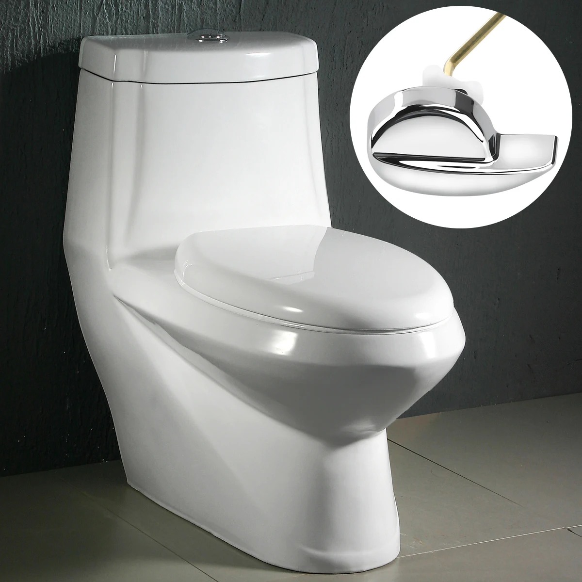 OULII Angle Fitting хромированная отделка Боковое крепление для унитаза ручка резервуара