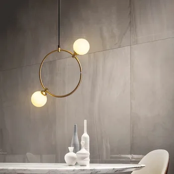 

Nordic LED Pendant Lights Golden Glass Ball Light Fixture Living Room Pendant Dining Room Pendant Lamp Loft Suspension Luminaire