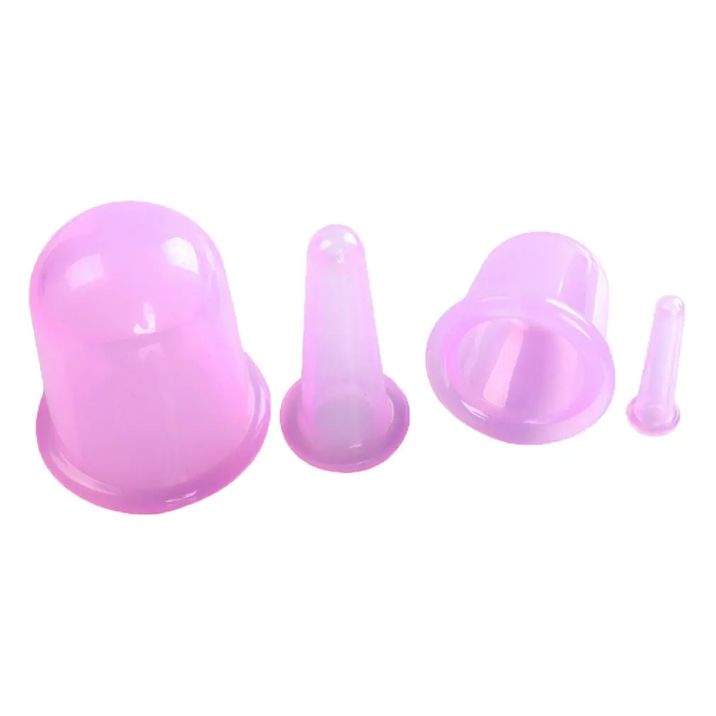 Vacuum Silicone Cupping Body Massage Helper Anti Cellulite Cups Family Health Care Massage Face Neck Medical Pump Suction 4Pcs - Цвет: 4pcs