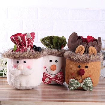 

3 Types Christmas Sacks Reusable Drawstring Wrap Present Gift Party Bags Storage Christmas Snowman Holiday Bundle Pocket