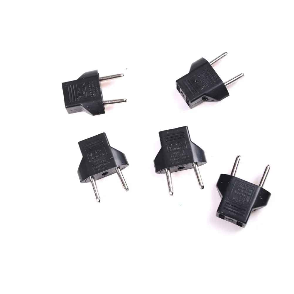 

Wholesale 5Pcs/set US to EU Euro Europe AC Power Plug Converter Travel Adapter Chargers