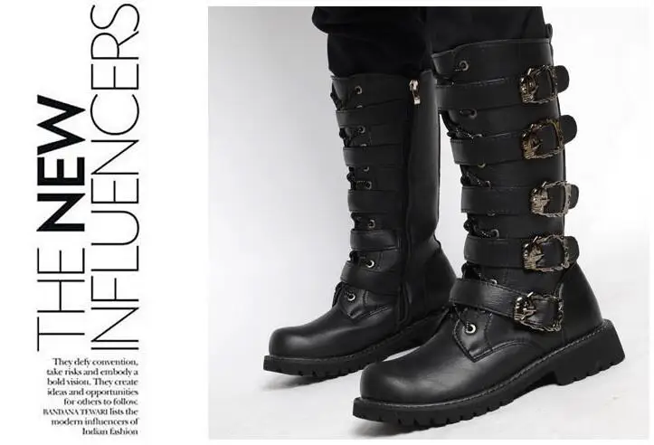meados de bezerro botas de combate militar