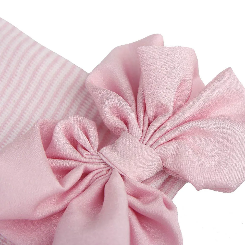 Knitted hat with big bow for infants Newborn Soft Girls Caps newborn photography props baby accessories for 0-3M