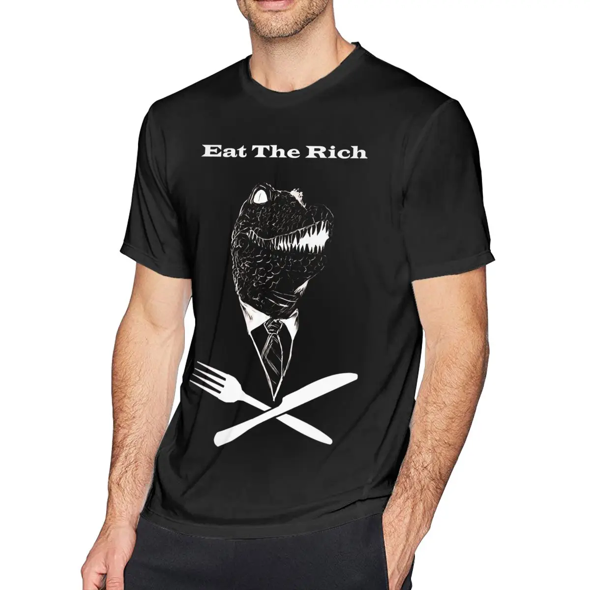 

Reptile Amphibian T Shirt EAT THE RICH T-Shirt Printed XXX Tee Shirt Mens Awesome 100 Percent Cotton Tshirt