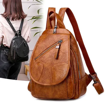 

ACELURE Women PU Leather Backpack Female Chest Shoulder Bags Ladies Girl Back Pack School Bags for Teenage Solid Bagpack Mochila