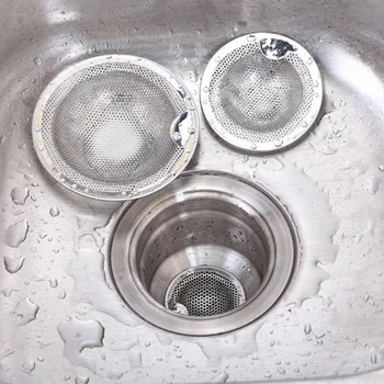 

5cm/7cm/10cm Kitchen Sink Strainer Drain Hole Filter Trap Metal Sink Strainer Stainless Steel Bath Sink Drain Waste Screen 2020