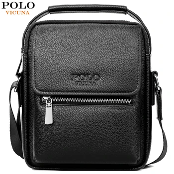 

VICUNA POLO New Leather Man Shoulder Bag With Wallet Bag Set Vintage Large Capacity Men Messenger Bag Male Casual Crossbody Bag