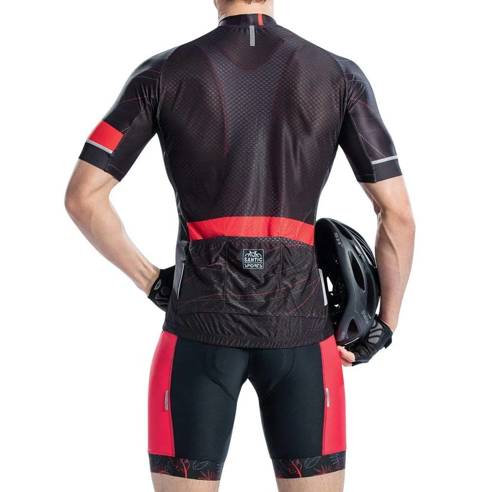 Santic Cycling Bib Shorts Men Pro 4D Coolmax Padded Breathable Summer Biker Shorts MTB Road Bike Pockets Gym Pants Asian Size cycling bib shorts,cycling shorts,cycling pants