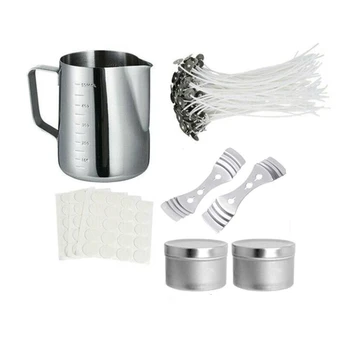 

Practical Diy Candle Making Kit Candles Craft Tool Set Pouring Pot Wicks Wax Kit (550Ml)