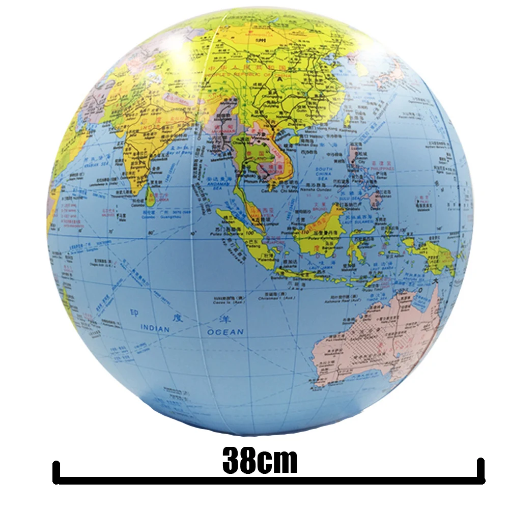 38cm Inflatable World Globe Earth Map Teaching Geography For Y1N0 Ball J7I1 
