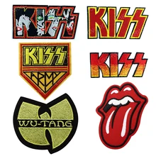 TONGUE LIPS ROLLING Tongue The Rolling Music Songs Kiss Army WU-TANG WUTANG Punk Rock Roll Band Logo Patches badge Appliques