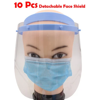 

New 10pcs Dental Protective Face Dental Face Shield 1 Shelf 10Pcs Detachable Face Shield Anti-Fog Dustproof Replacement Covers