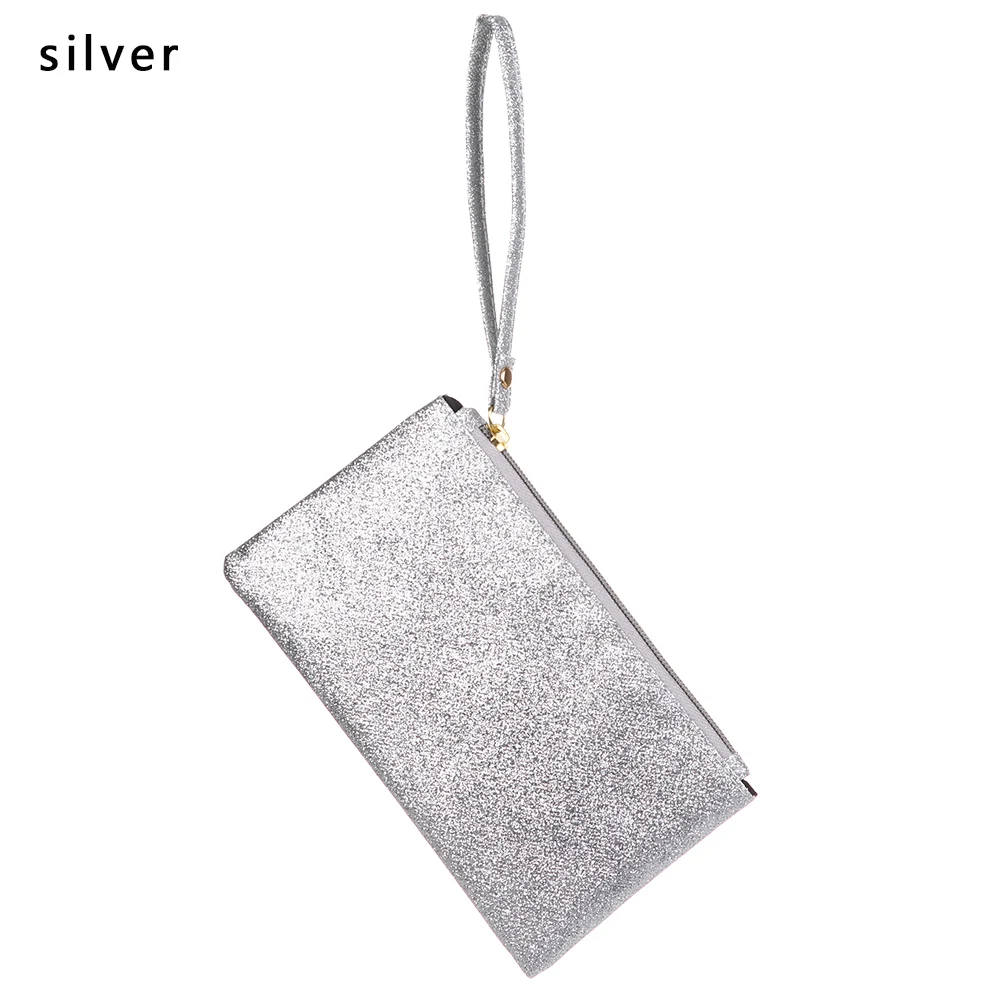 silver Модный Шикарный кошелек для монет, Женская практичная мини-сумка из ПВХ, Дамский Многофункциональный клатч на молнии, вечерние сумочки - Цвет: silver