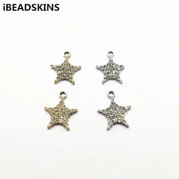 

New arrival! 20x17mm 100pcs Zinc Alloy Rhinestone Star shape charm for Earrings parts,hand Made Earrings Findings Jewelry DIY