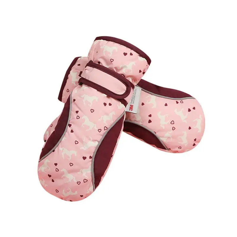 Детские теплые перчатки для малышей, снежный бой, снеговик, играющие вакуумные хлопковые и бархатные водонепроницаемые Нескользящие варежки