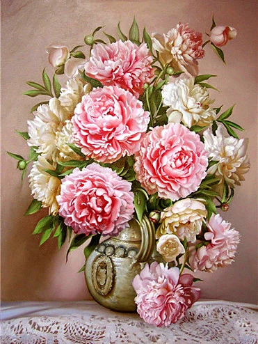 HUACAN 5D DIY Алмазная вышивка цветы Полные комплекты Полный Круглый Алмазный вазы украшения для дома набор для творчества картины из алмазной мозайки - Цвет: 160