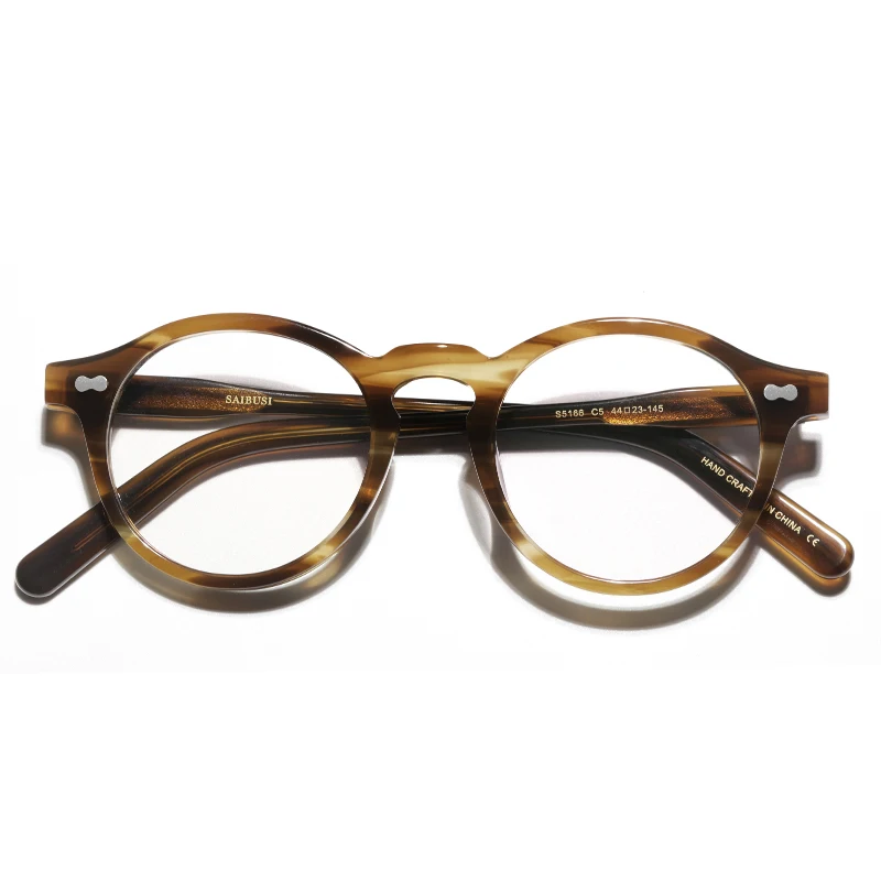 

2020 acetate glasses frame men fashion round brand optical eyewear prescription Myopia prescbyopia clear woman eyeglasses
