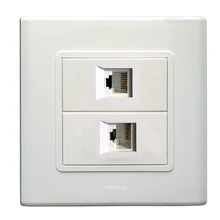 Разъемы RJ11+ RJ45 порты, настенное покрытие розетки с телефонным телефоном Ethernet