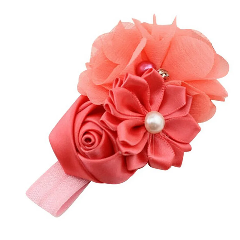 Fashion Kids Girl Headband Flower Pearl Flower Hair Band Headband Hairband Hair Apparel Accessories Kids Headpiece Headwear