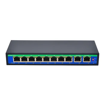 

9 Ports 8 PoE Injector 10/100mbps IEEE 802.3af/at Power Over Ethernet PoE Switch without Power Adapter