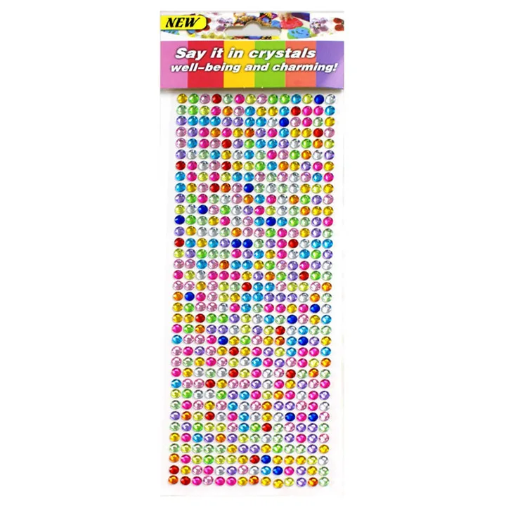 1  3mm 6mm Round Rhinestones Stickers Diy Handmade 3d Gemstone Sticker  Acrylic Crystal Stickers For Women Mobile Phone Shell Decor