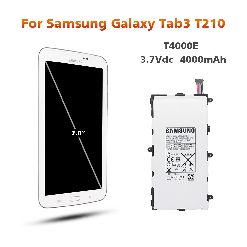 Оригинальный аккумулятор для SAMSUNG T4000E 4000 мАч Samsung Galaxy Tab3 7 0 T210 T211 T2105 T217a SM Сменный