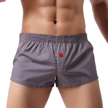 

Casual Short Men Trousers Cotton Summer Solid Soft Boxer Shorts Breathable Mens Breathable Elastic Waist Shorts