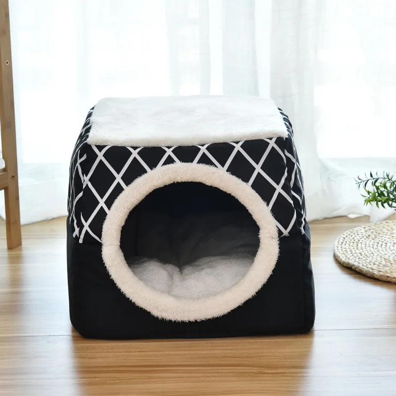 

Home Shape Foldable Pet Cat Cave House Cat Kitten Bed Cama Para Cachorro Soft Winter Warm Dogs Kennel Nest Dog Cat