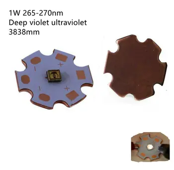 

1W 3838 265-270NM Deep UVC LED Ultraviolet Violet light LED Diode with Copper PCB