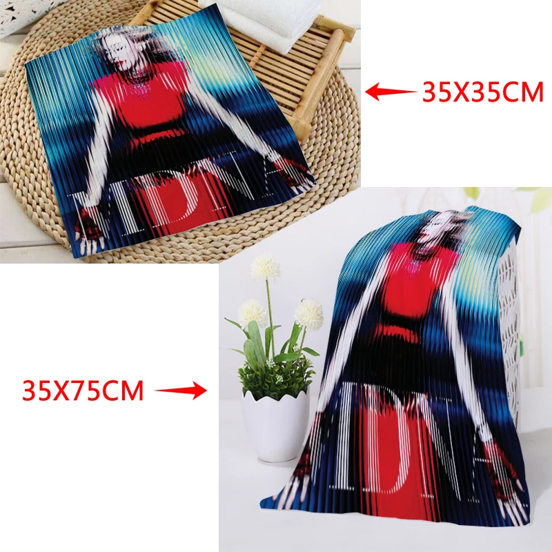 Новое поступление на заказ Мадонна полотенце для лица с рисунком из микрофибры квадратные прямоугольные полотенца Размер 35x35 см 35x75 см логотип на заказ - Цвет: 23