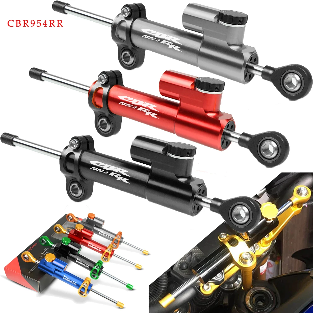 stuurinrichting demper motorfiets accessoires Voor HON&DA CBR954RR CBR954 RR CBR 954RR 2002-2003 Carbon Motorfiets Stuurdemper Stabilizer Dempers Mount Bracket Ondersteuning Kit (Color : B6