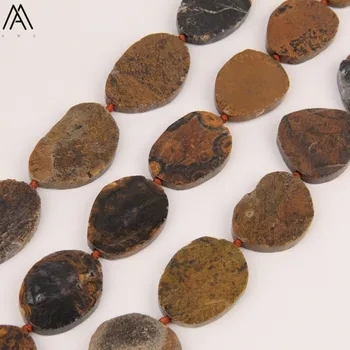 

Full Strand Natural Brown Opal Slice Loose Beads Necklace Pendants,Freeform Cut Slab Beads Craft Jewelry Making EF-CT-291AMDJ