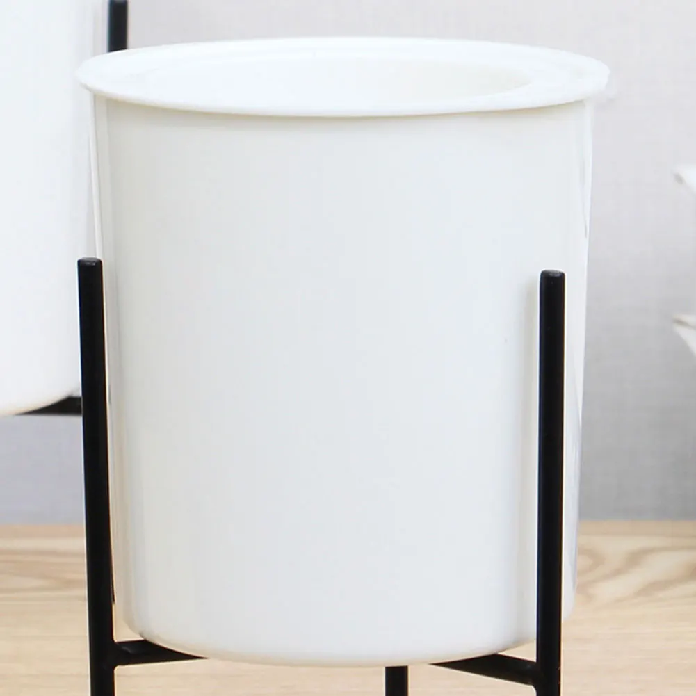 Flowerpot Set Vase With Iron Stand Indoor Decorative Green Planter Balcony Home Flowerpot Set