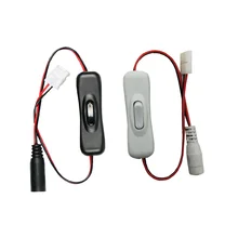 Светодиодная лента переключатель вкл/выкл с женским кабелем питания и штекером DC 5,5x2,1 мм разъем Переключатель для 12 В 24 В светодиодный светильник
