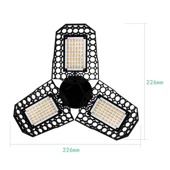 

LED Garage Light 360 Degree Deformable Ceiling Light Three-Leaf Deformation Lamp