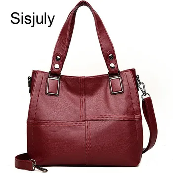 

Sisjuly Luxury High Quality Leather Handbags Women Bags Genuine Sheepskin Shoulder Bag Women Rivet Tote Sac A main Femme