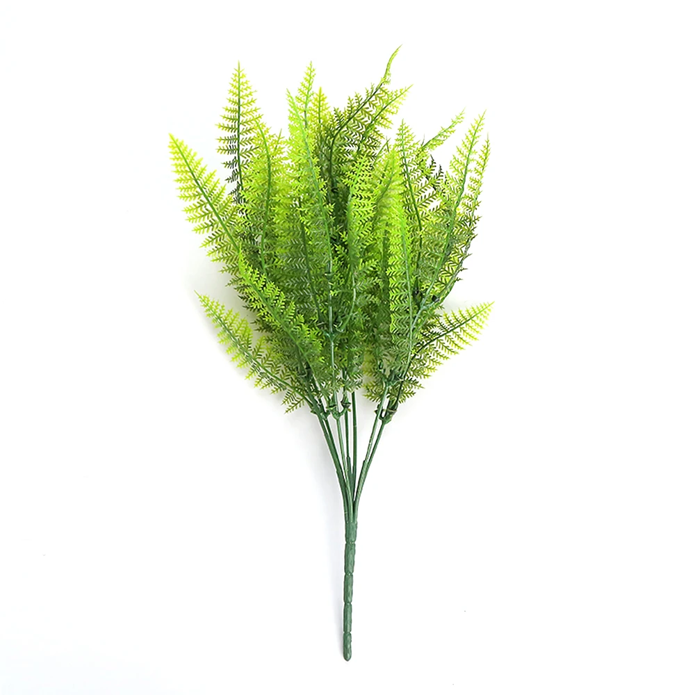 1PC 7 Fork Artificial Plants Eucalyptus Grass Plastic Ferns Green Leaves Fake Flower Plant Wedding Home Decoration Table Decors | Дом и сад