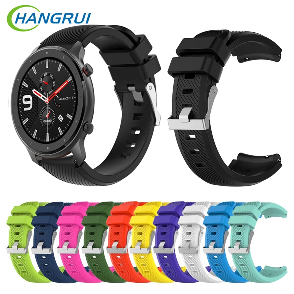 HANGRUI 22 мм мягкий силиконовый спортивный сменный ремешок для Xiaomi Huami Amazfit GTR 47 мм браслет ремень для ношения на плече для Amazfit GTR